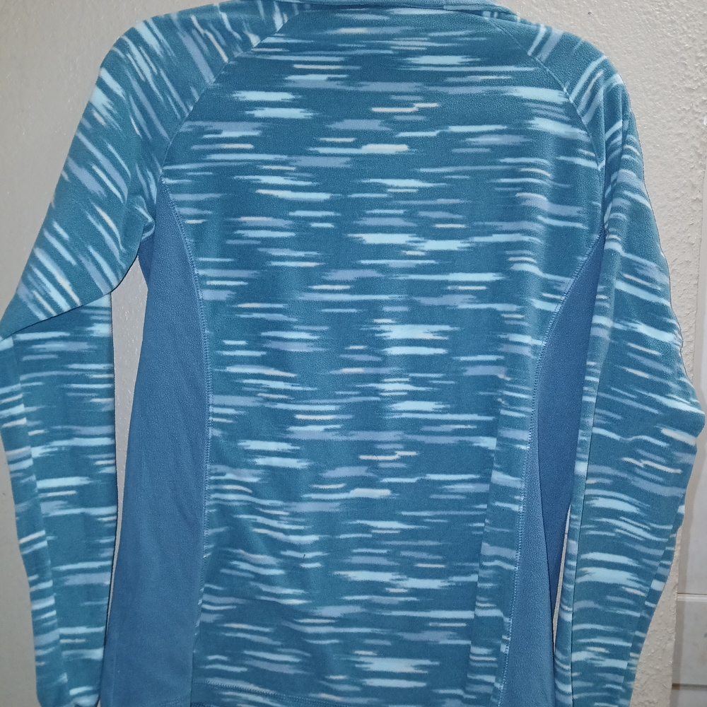 Blue Patterned Quarter-Zip Pullover - image 5